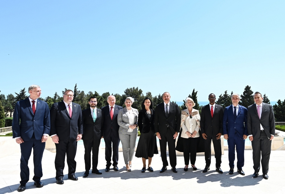 President Ilham Aliyev received credentials of incoming non-resident ambassadors of ten countries to Azerbaijan VIDEO