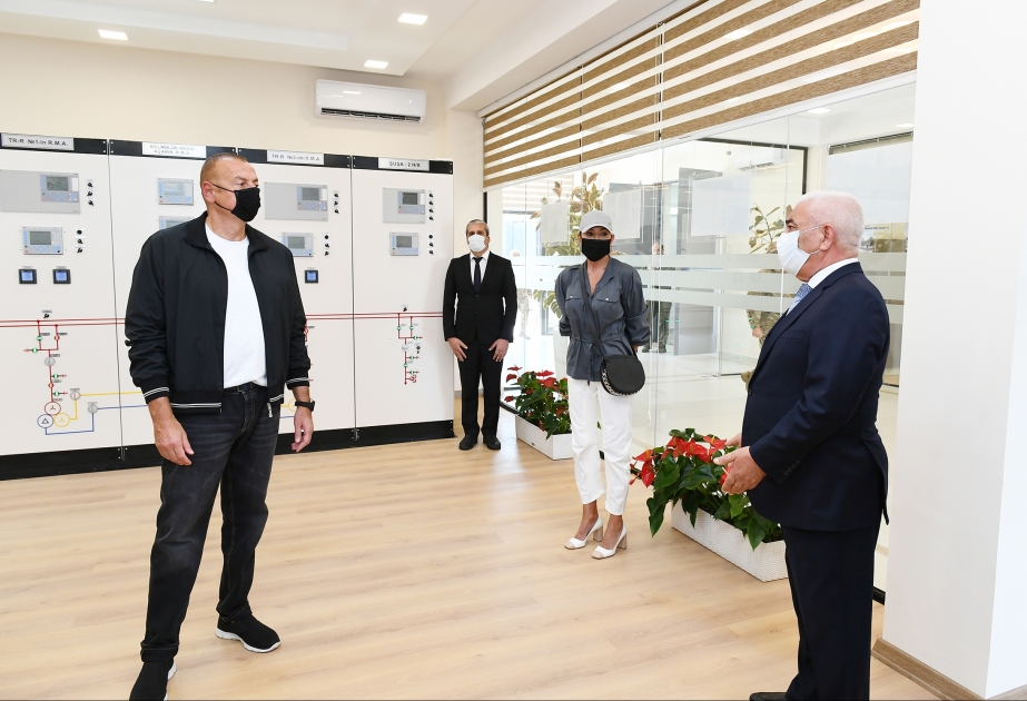 Präsident Ilham Aliyev weiht neues Umspannwerk in Füsuli Region ein VIDEO
