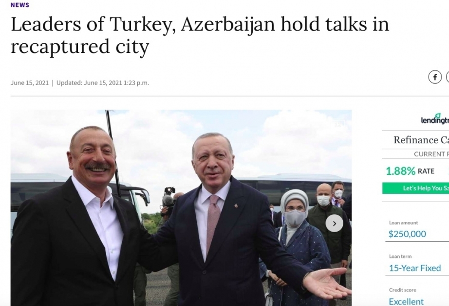 My Journal Courier: "Los líderes turcos y azerbaiyanos mantienen conversaciones en la ciudad liberada de Shusha"