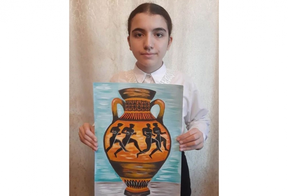 Azərbaycan məktəblisi beynəlxalq rəsm festivalında birinci yerə layiq görülüb