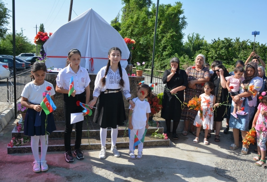 Tərtərdə şəhidlərin xatirəsinə tikilmiş bulağın açılışı olub