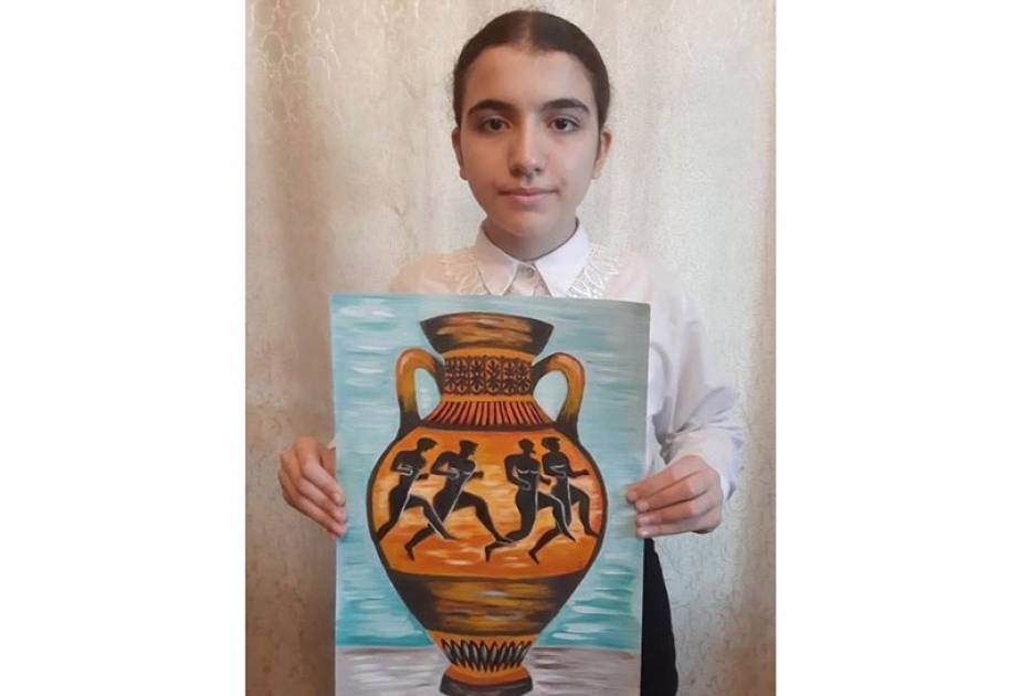تلميذة أذربيجانية تفوز بالمركز الأول في مهرجان الرسم الدولي