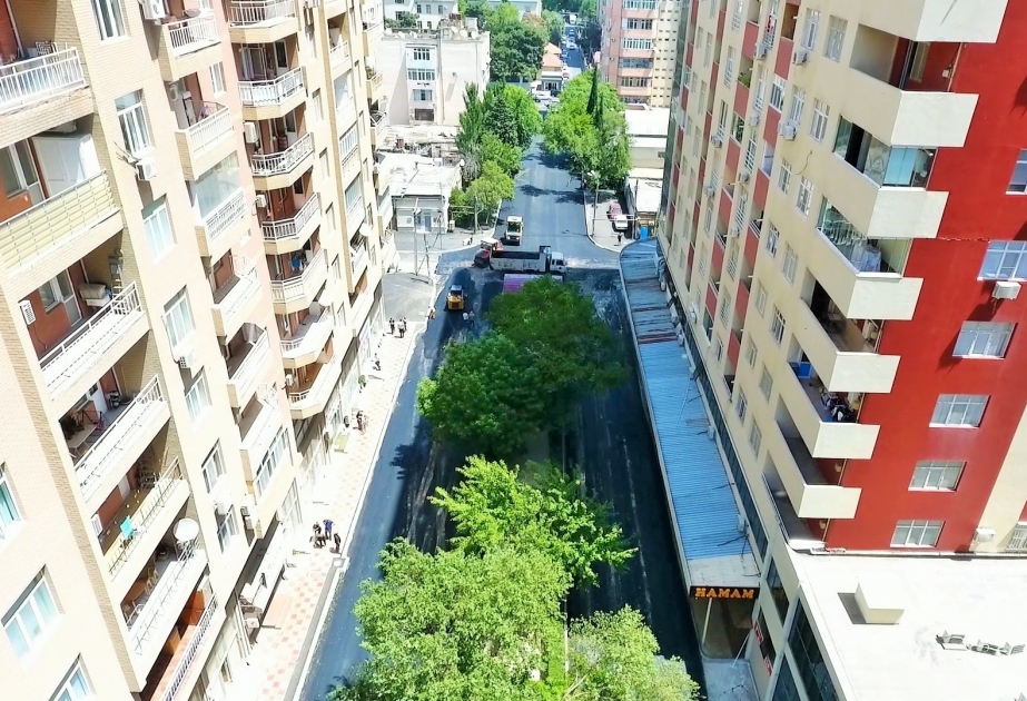 Nəsimi rayonunda 3 kilometr uzunluğa malik küçələr təmir edilir VİDEO