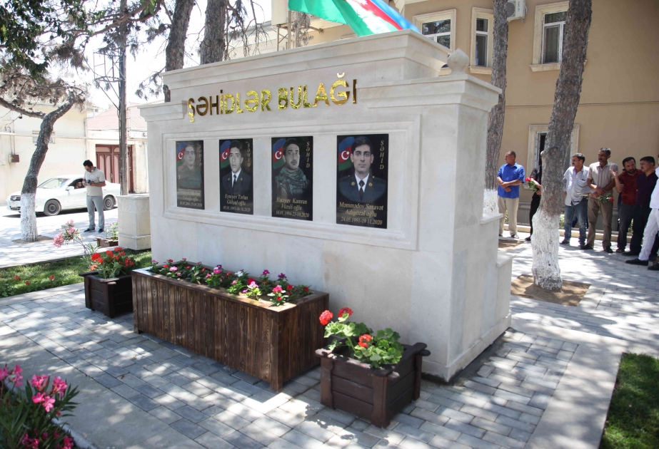 Xəzər rayonunda şəhidlərimizin adını daşıyan xatirə bulağının açılışı olub