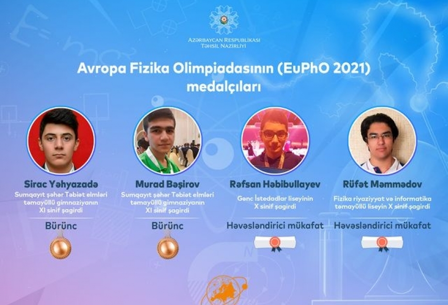 Təhsil Nazirliyi: Şagirdlərimiz Avropa Fizika Olimpiadasında uğurla çıxış edərək medal qazanıblar