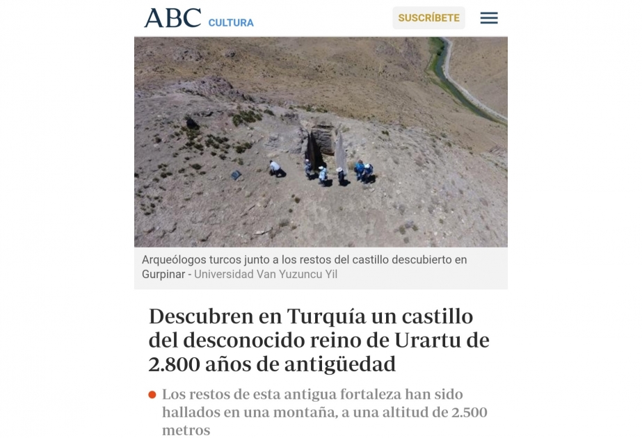 La prensa española escribe sobre el Reino turco de Urartu de 2.800 años de antigüedad