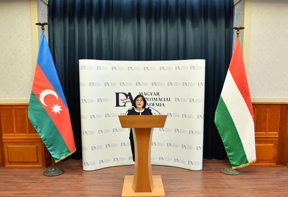 Milli Məclisin sədri Macarıstan Diplomatik Akademiyasında çıxış edib