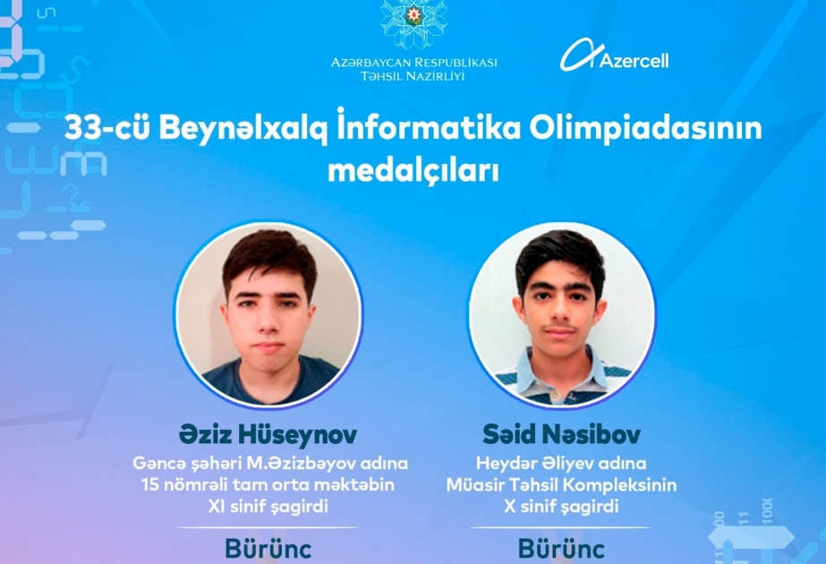 ®  With support of Azercell, Azerbaijani students win two medals at International Olympiad in Informatics