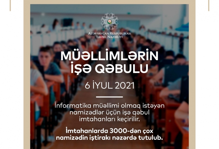 Müəllimlərin işə qəbulu müsabiqəsində informatika fənni üzrə imtahanlar keçirilir