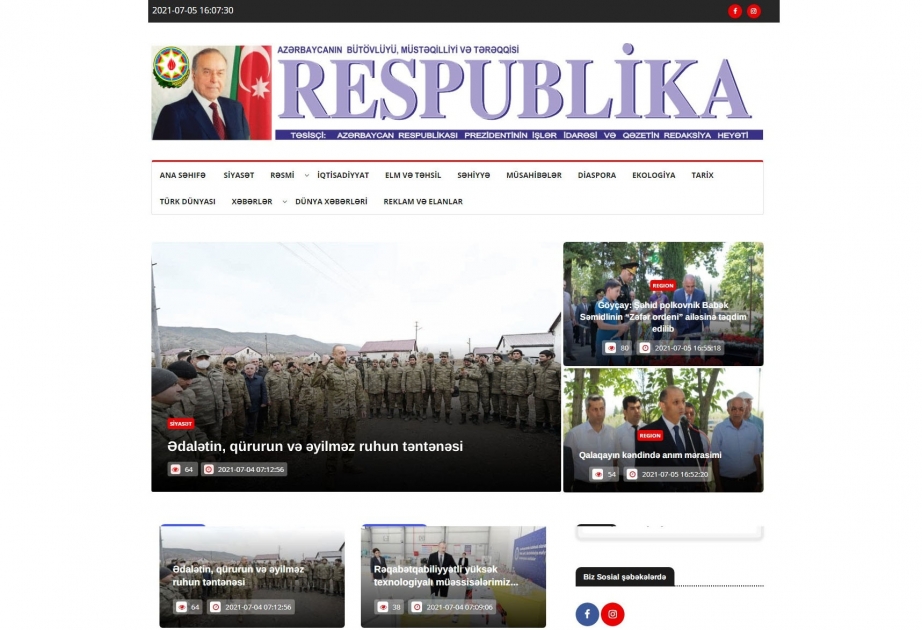 “Respublika” qəzetinin yeni saytı fəaliyyətə başlayıb