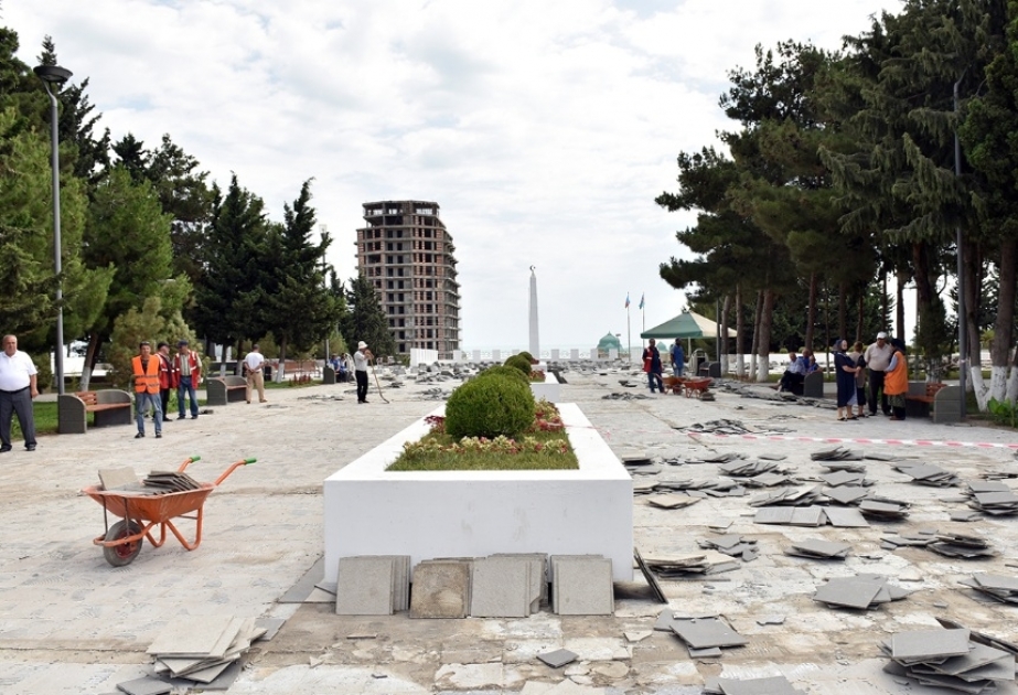 Sumqayıtdakı “Şəhidlər xiyabanı” memorial kompleksi yenilənir
