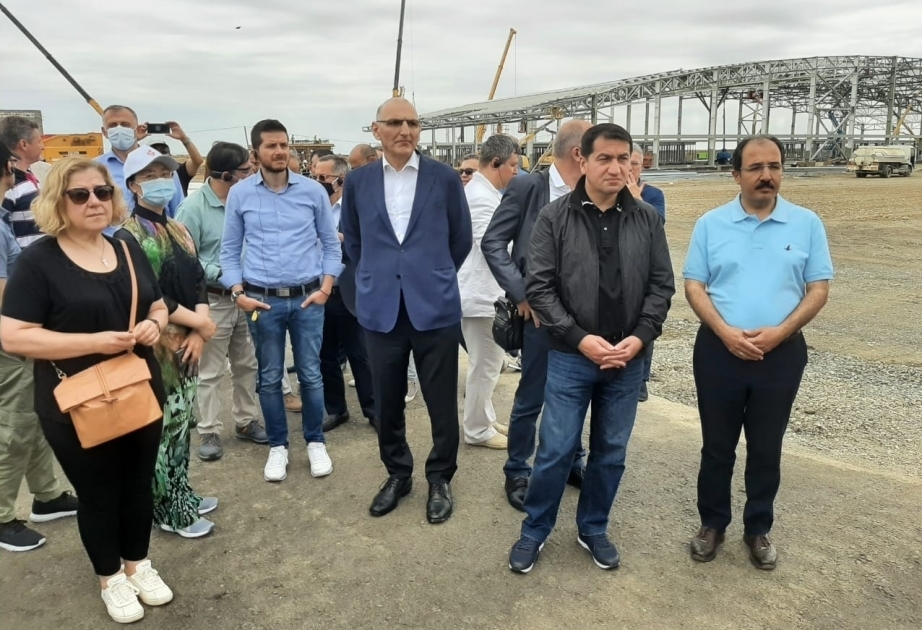Foreign diplomats view construction of Fuzuli International Airport