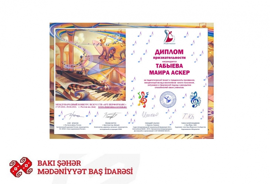 Musiqi məktəbinin şagirdləri beynəlxalq müsabiqədə uğur qazanıblar