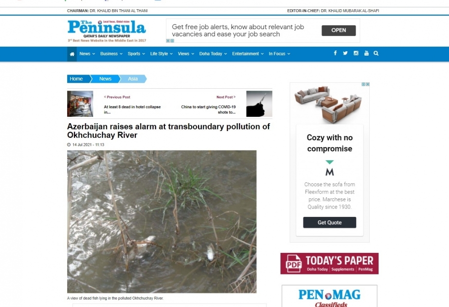 La Península: La contaminación del río Okhchuchay es extremadamente peligrosa para la salud humana