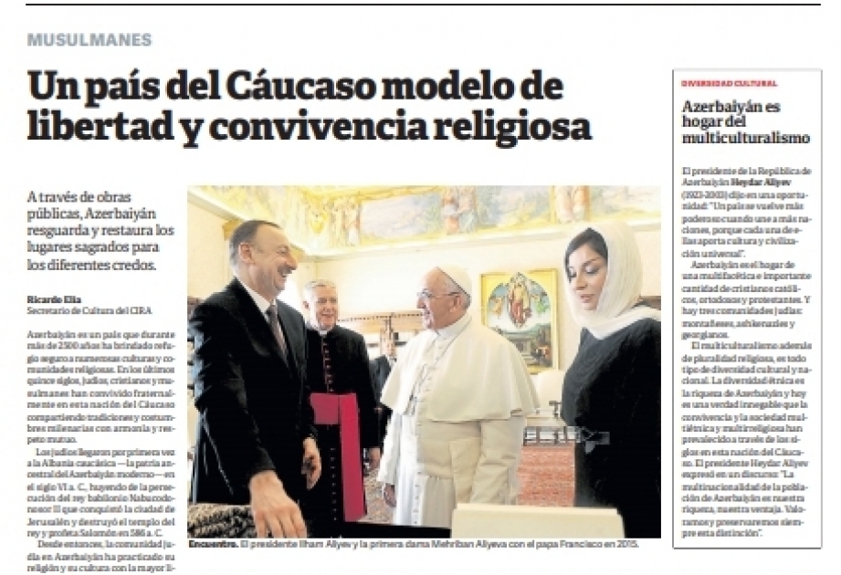 Diario argentino: "Un país del Cáucaso modelo de libertad y convivencia religiosa "