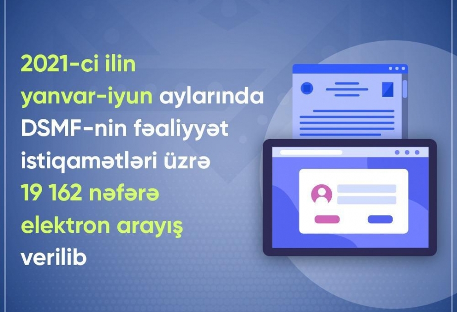Yanvar-iyun aylarında DSMF-nin fəaliyyət istiqamətləri üzrə elektron arayış alanların sayı 19 162 nəfər olub
