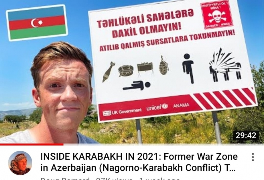 Los blogueros extranjeros siguen publicando vídeos sobre Karabaj y nuestras otras regiones liberadas