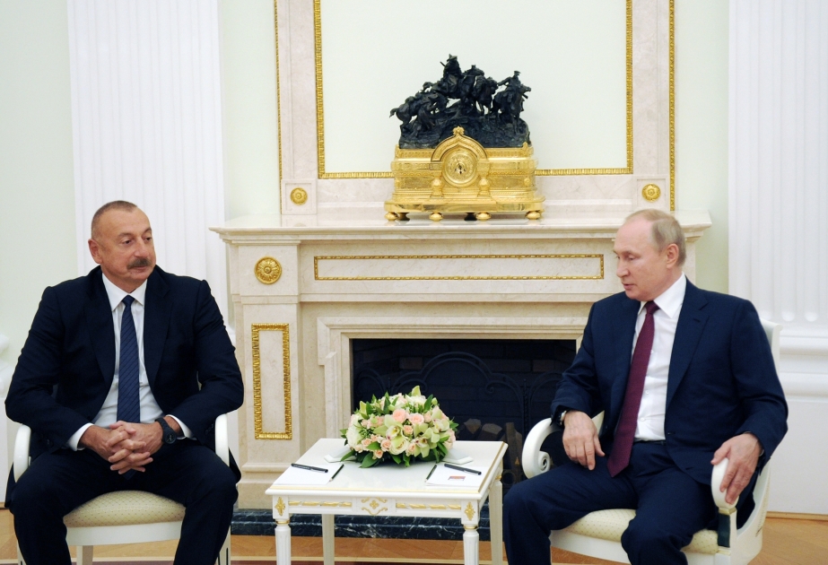 President Ilham Aliyev arrived in Russia for working visit  Azerbaijani, Russian presidents met VIDEO