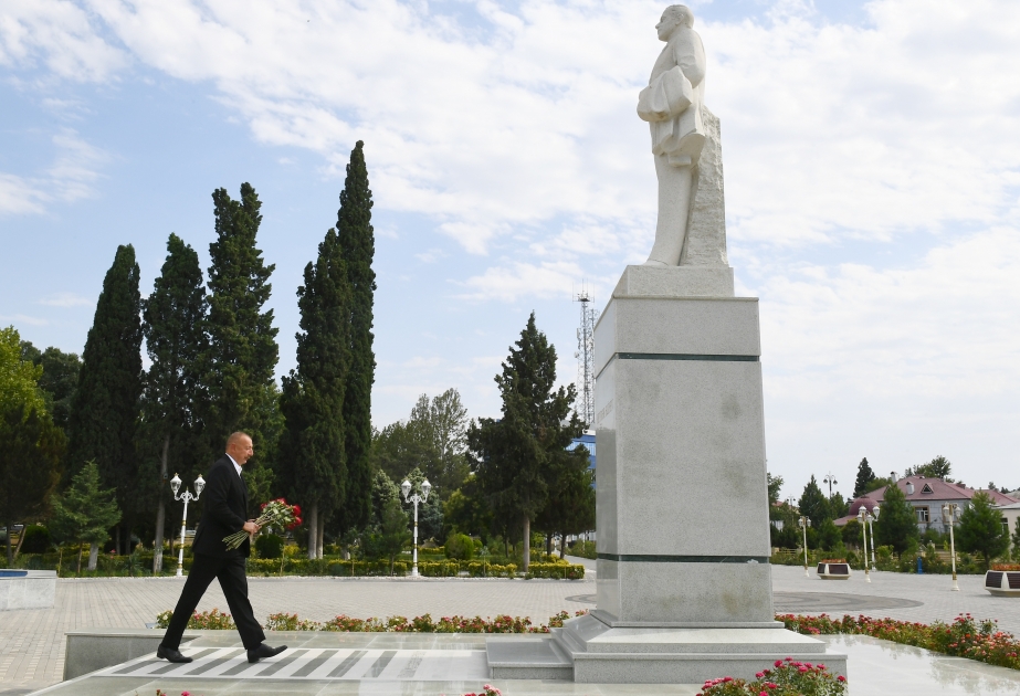 Präsident Ilham Aliyev zu Besuch im Rayon Goranboy VIDEO