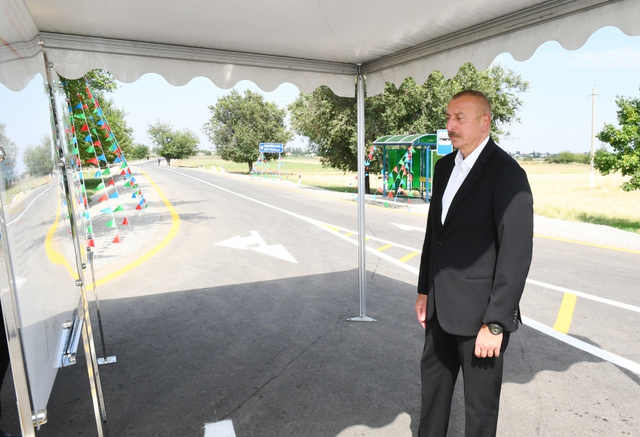 Goranboy : Ilham Aliyev participe à l’ouverture de la route Alirzaly-Khan Guervend -Séfikurd-Tapgaragoïounlou VIDEO