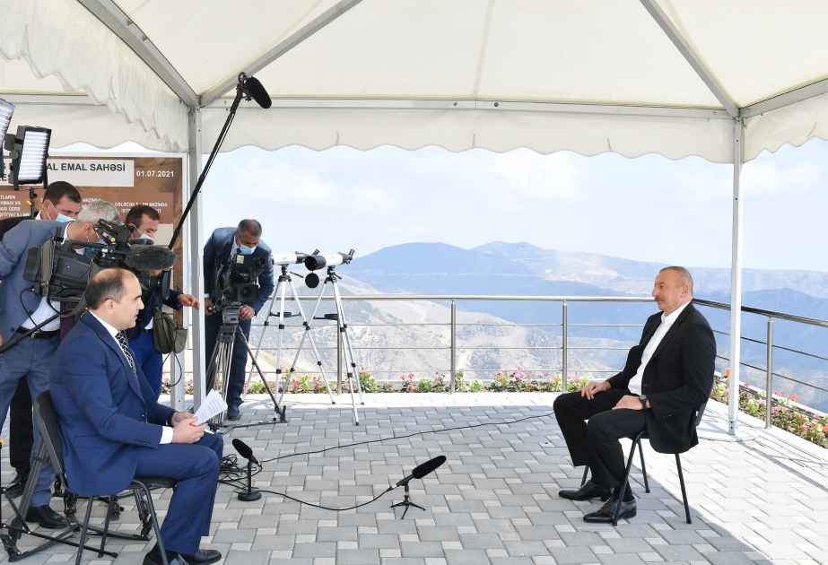 President Ilham Aliyev viewed activities of Chovdar Integrated Regional Processing Area owned by AzerGold CJSC  The head of state was interviewed by the Azerbaijan Television VIDEO