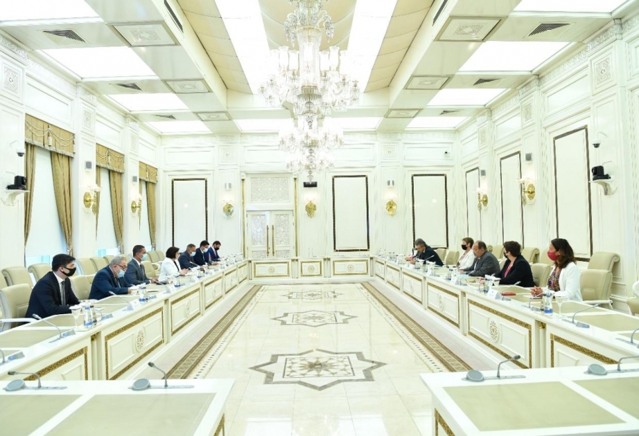 La presidenta de Milli Majlis se reúne con una delegación de la Asamblea Nacional francesa