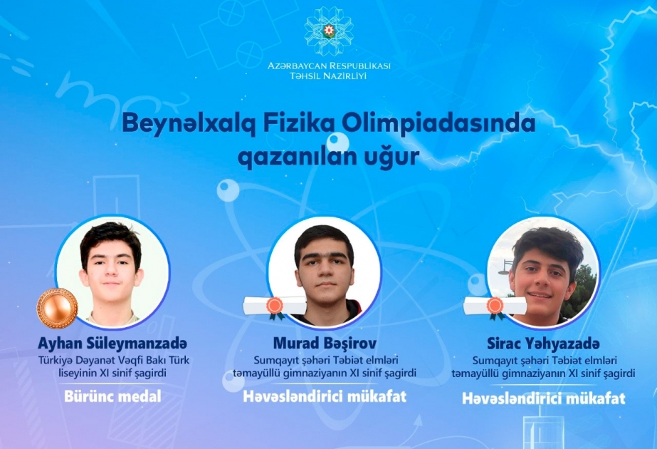 Azərbaycan məktəbliləri Beynəlxalq Fizika Olimpiadasında uğur qazanıblar