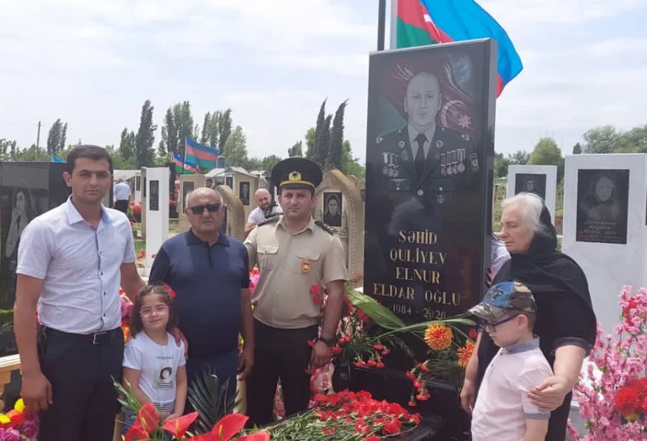 Şəhid mayor Elnur Quliyevin doğum günündə xatirəsi anılıb