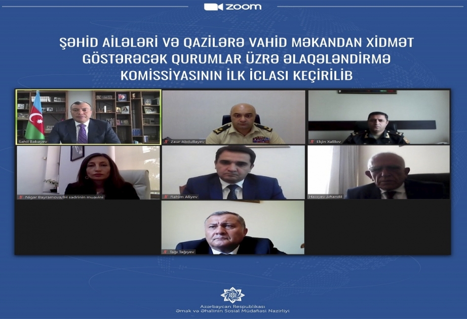 Şəhid ailələri və qazilərə vahid məkandan xidmət göstərəcək qurumlar üzrə Əlaqələndirmə Komissiyasının ilk iclası keçirilib
