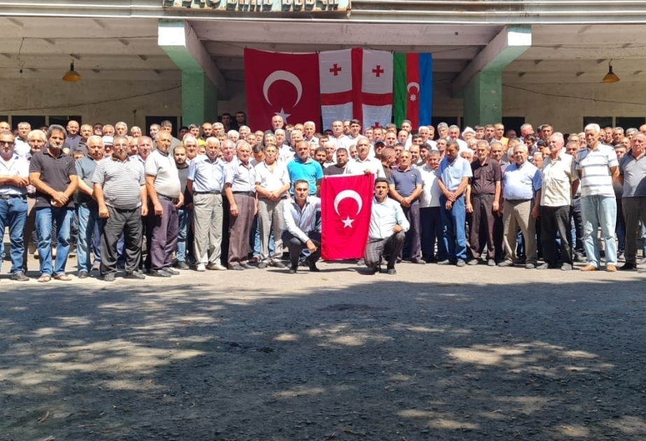 Los azerbaiyanos que residen en Georgia celebraron una acción de apoyo a Turquía