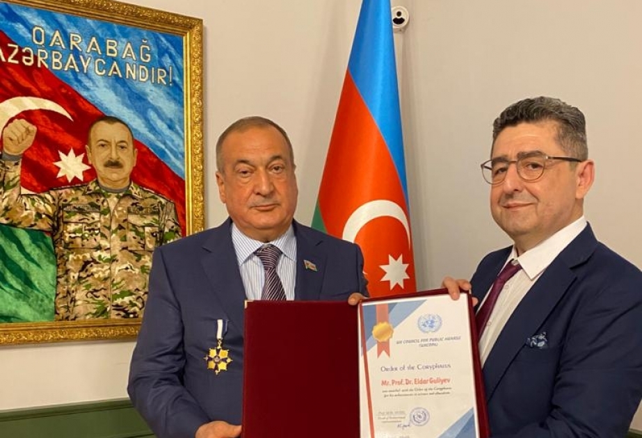 Azərbaycan Ağsaqqallar Şurasının sədri UNCOPA-nın “KORİFEY” ordeni ilə təltif olunub