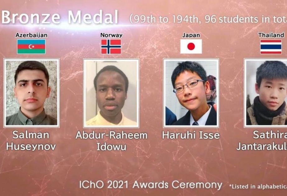 Astaralı məktəbli Beynəlxalq Kimya Olimpiadasında bürünc medal qazanıb