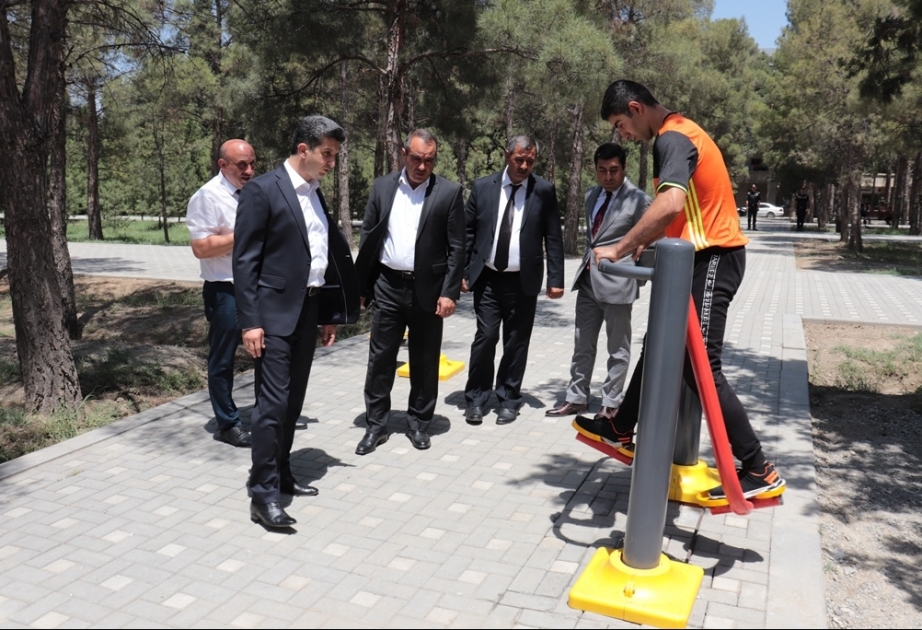 Naftalanda idman qurğuları sakinlərin istifadəsinə verilib