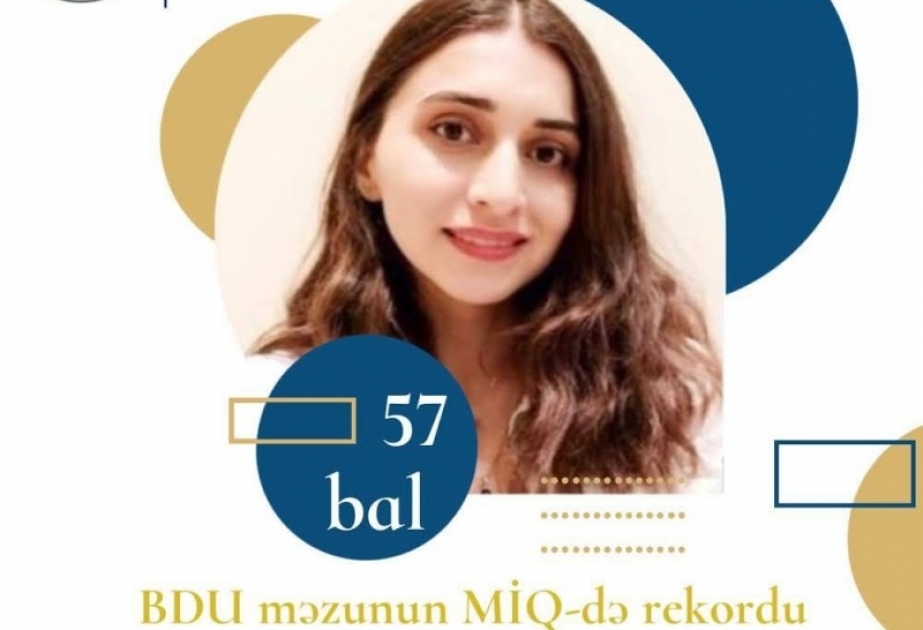BDU-nun məzunu Lalə Alıyeva müəllimlərin işə qəbulu imtahanında 57 bal toplayıb