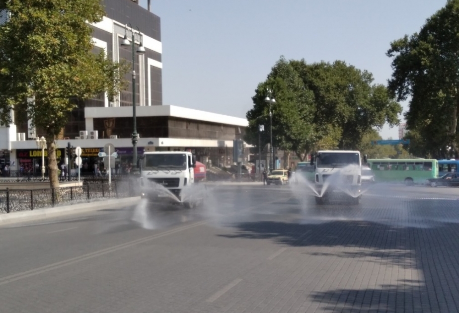 Gəncədə koronavirus infeksiyasına qarşı növbəti dezinfeksiya işləri aparılıb VİDEO