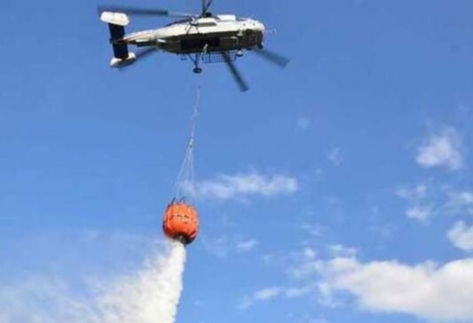 الطوارئ ترسل مروحية لعمليات اخماد الحريق الناشب في المنطقة الجبلية في غابالا