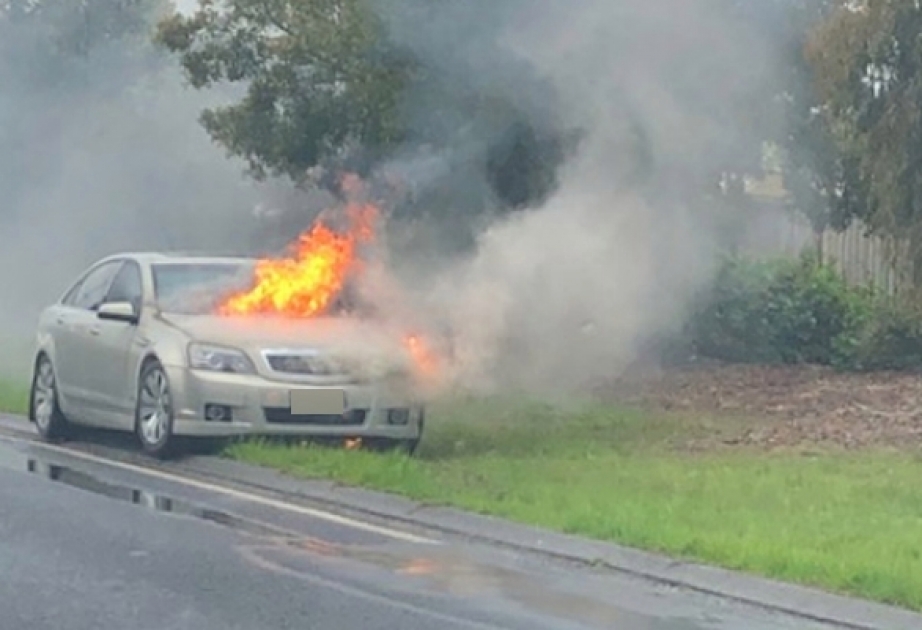 Qobustanda "Chevrolet" markalı avtomobil yanıb