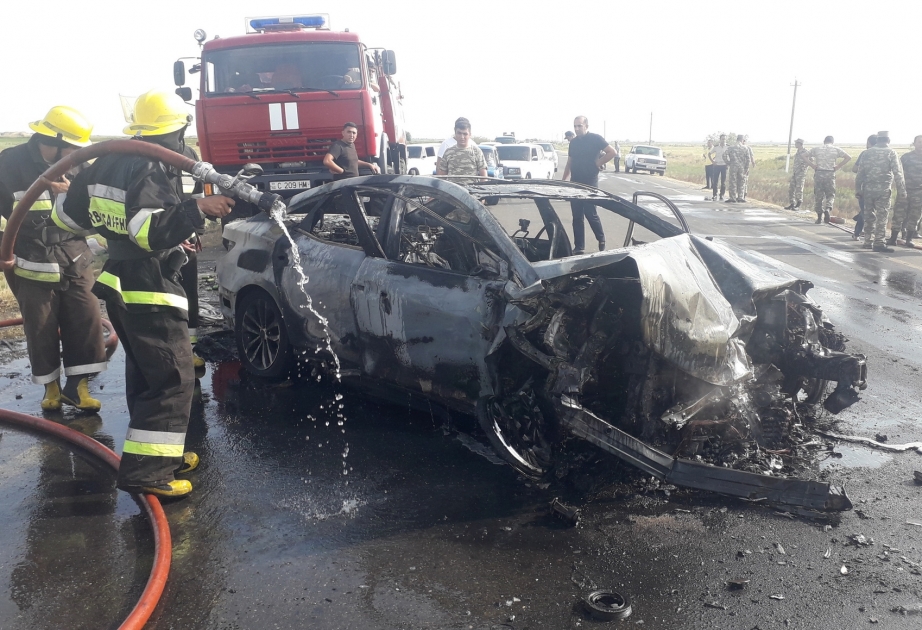 Kürdəmirdə 3 “Hyundai” toqquşub, 6 nəfər xəsarət alıb