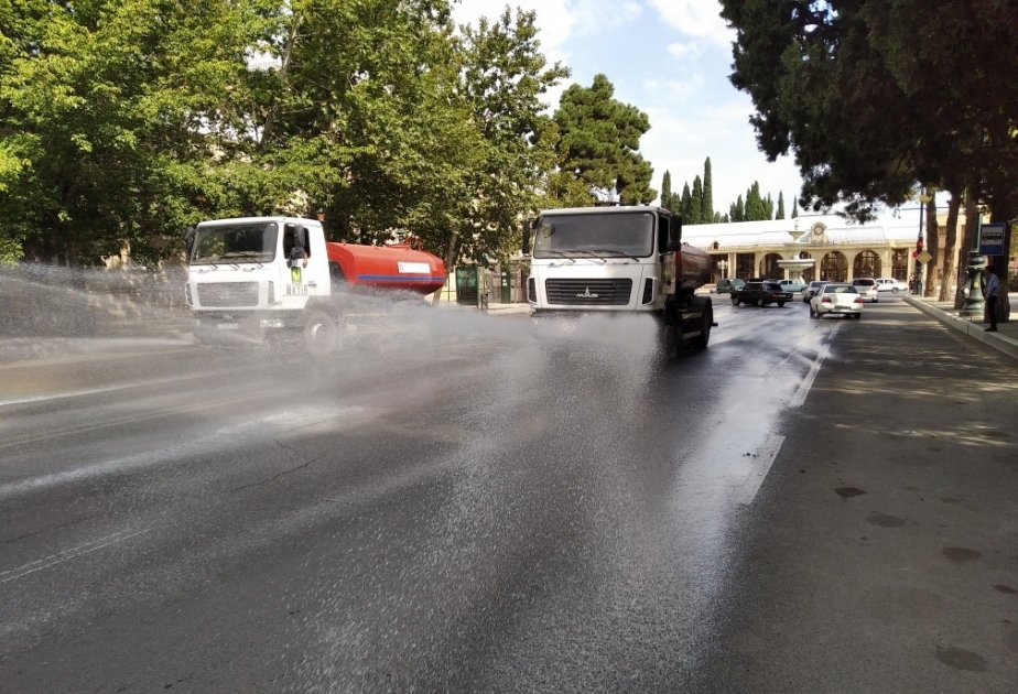 Gəncədə ümumşəhər iməcliyi keçirilib, küçə və prospektlərdə dezinfeksiya işləri aparılıb VİDEO