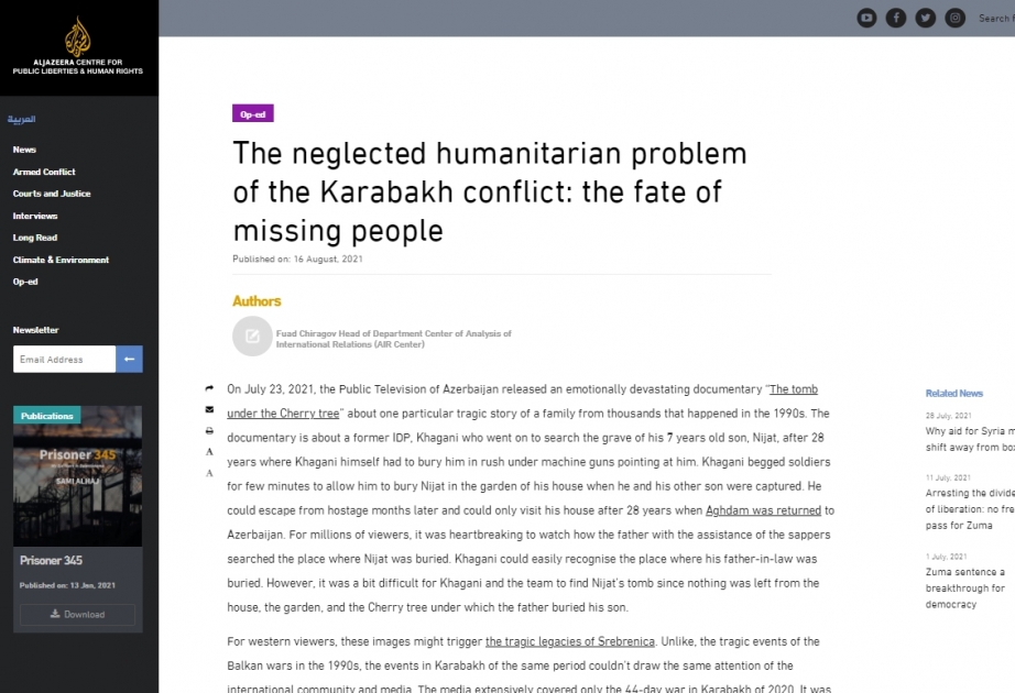 Qarabağ münaqişəsinin unudulmuş humanitar problemi: itkin düşmüş şəxslərin taleyi
