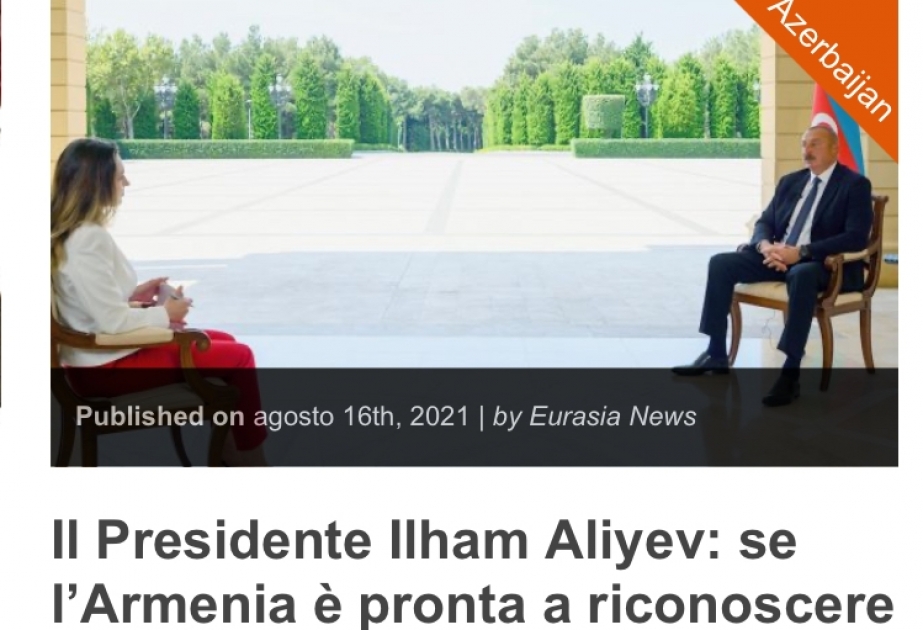 İtaliya mətbuatı Prezident İlham Əliyevin “CNN Türk” telekanalına müsahibəsini geniş işıqlandırıb