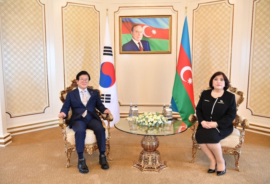 Milli Məclisin sədri Sahibə Qafarova Koreya Respublikası Milli Assambleyasının sədri ilə görüşüb
