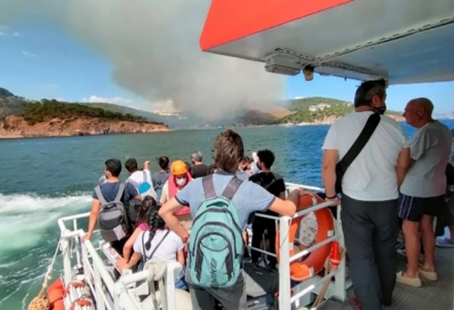 اجلاء سكان جزيرة هيبيلي أدا باندلاع حرائق في غاباتها في تركيا