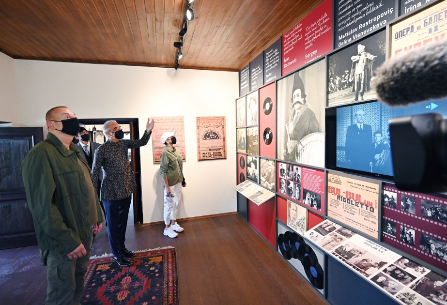 President Ilham Aliyev and First Lady Mehriban Aliyeva attended inauguration of newly renovated House-Museum of Bulbul in Shusha VIDEO