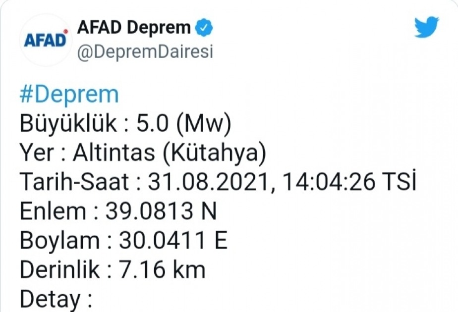 Un tremblement de terre survenu en Turquie
