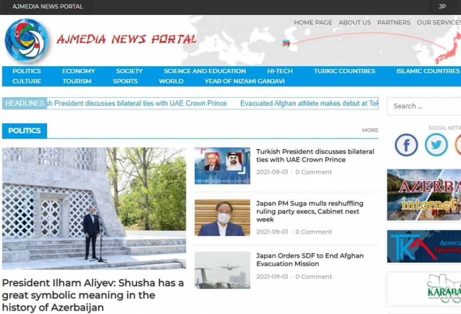Tokioda Azərbaycan diaspor fəalları tərəfindən yaradılan “ajmedia.jp” xəbərlər saytı fəaliyyətə başlayıb