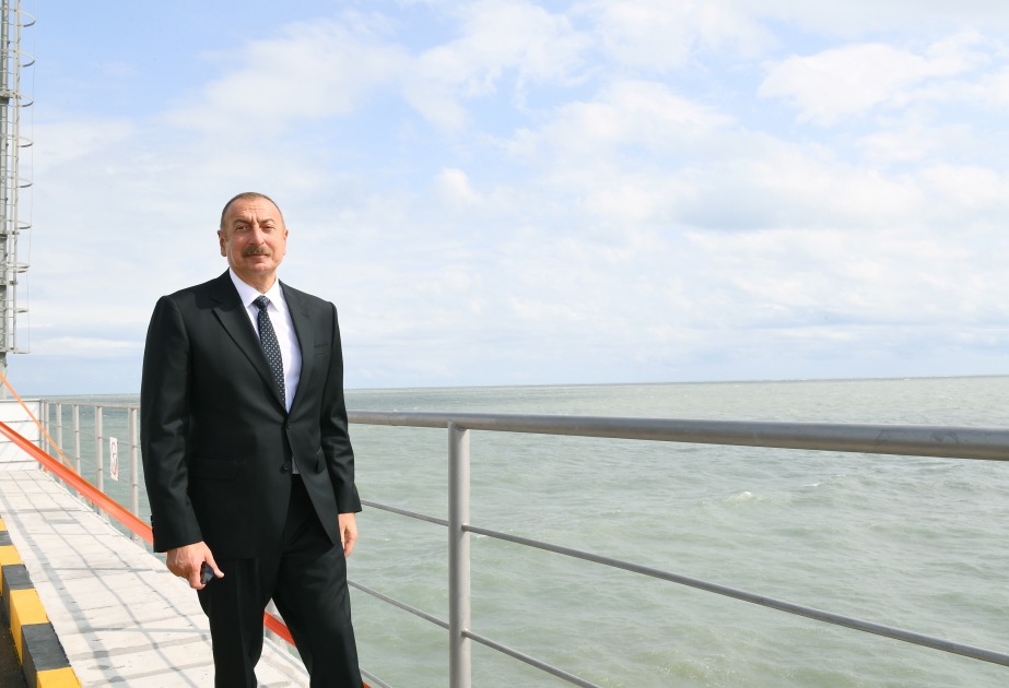 President Ilham Aliyev launched new overpass pumping station of Sumgayit Power Plant VIDEO