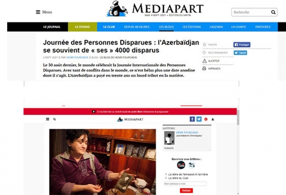 Journée des Personnes Disparues : l’Azerbaïdjan se souvient de « ses » 4000 disparus