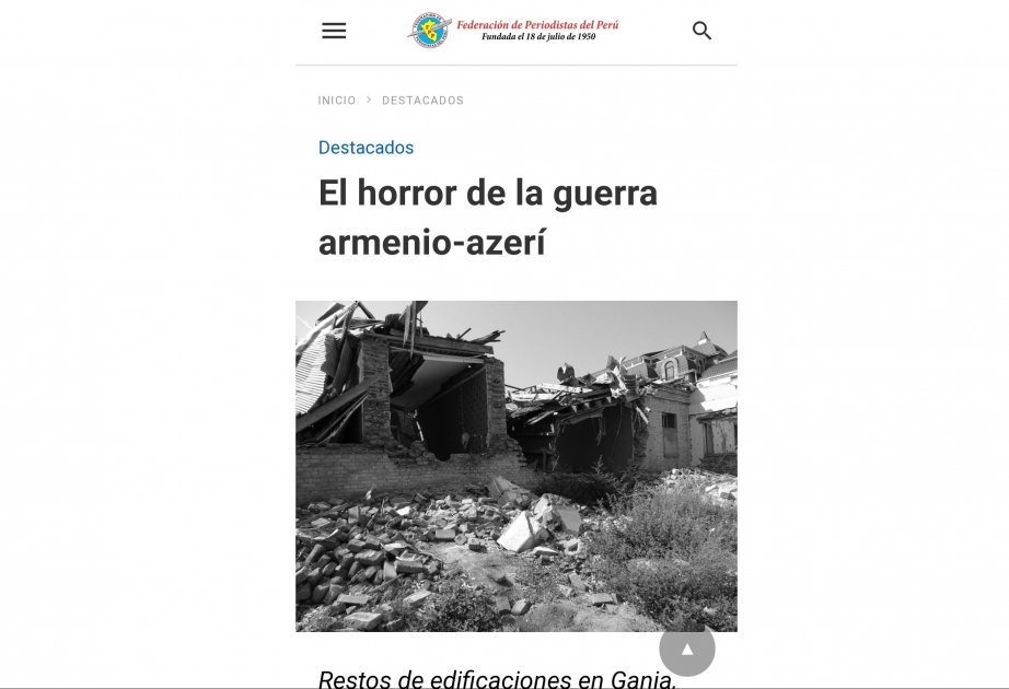 La FPP: “El horror de la guerra armenio-azerí”