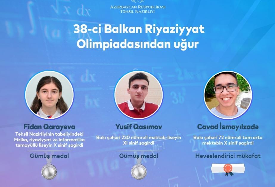 Успех азербайджанских школьников на 38-й Балканской математической олимпиаде